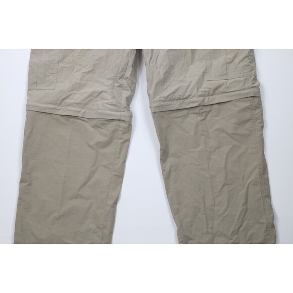 Vintage 90s Streetwear Mens XL Convertible Wide Leg Cargo Pants Shorts Beige - Picture 3 of 13
